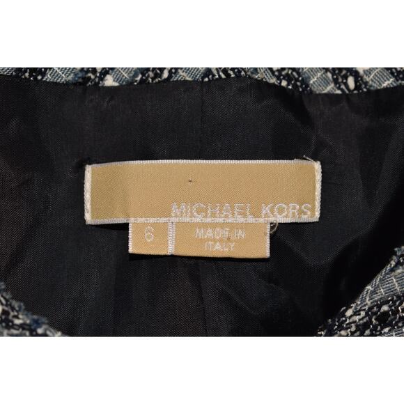 MICHAEL KORS COLLECTION $2490 Blue Sequin Tweed Jacket Made in Italy Size 6 - Picture 5 of 6
